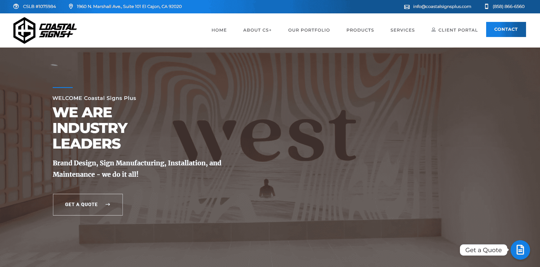 The Coastal Signs Plus website before the redesign