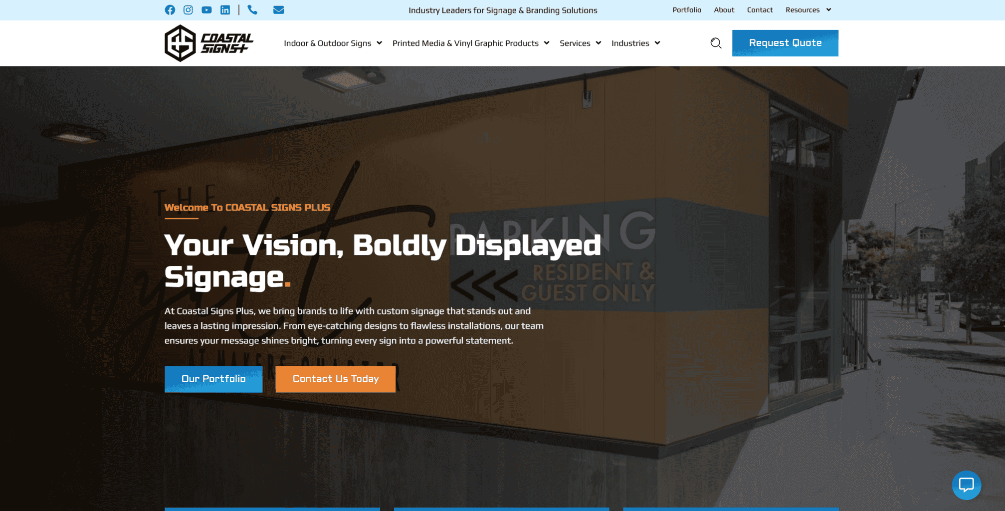The rebuilt Coastal Signs Plus homepage