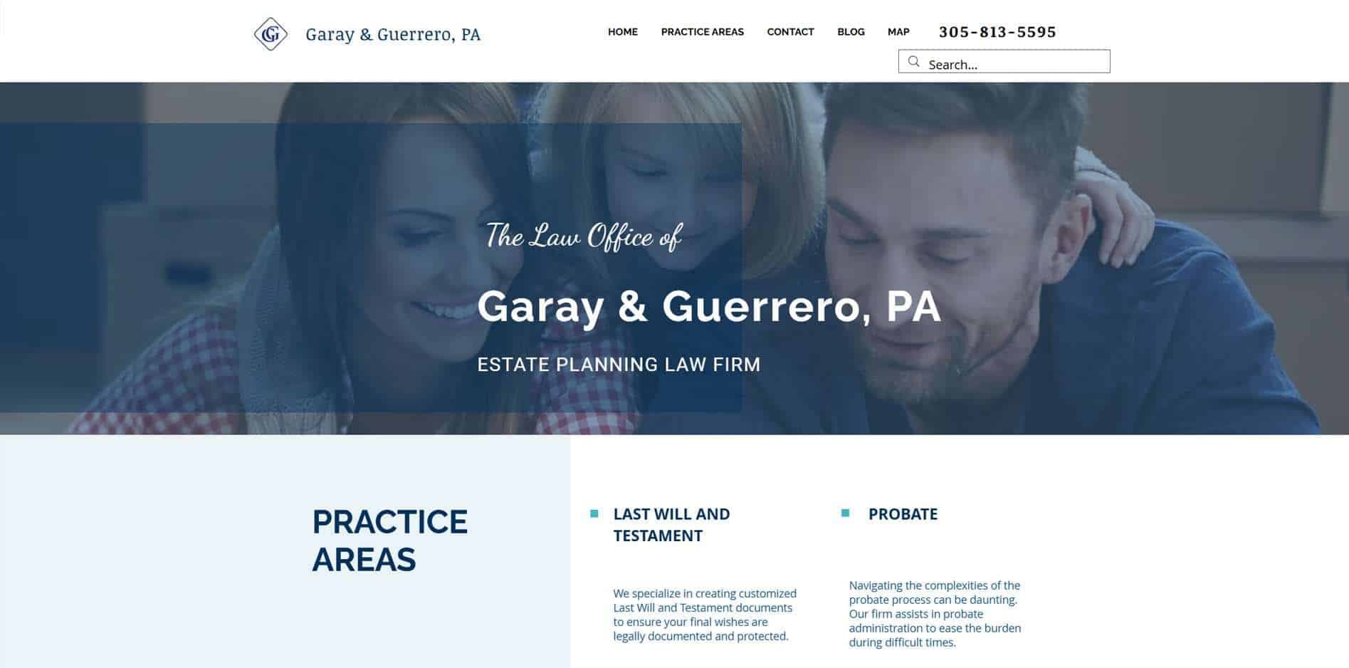 The Garay & Guerrero website before the redesign