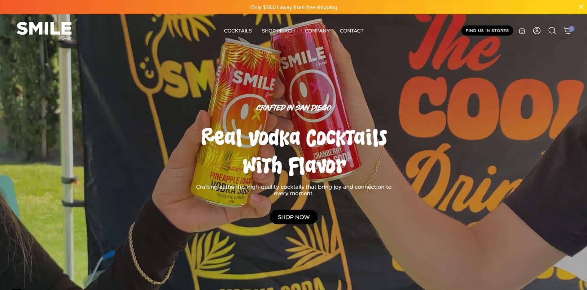 The Smile Spirits Shopify store after the rebuild