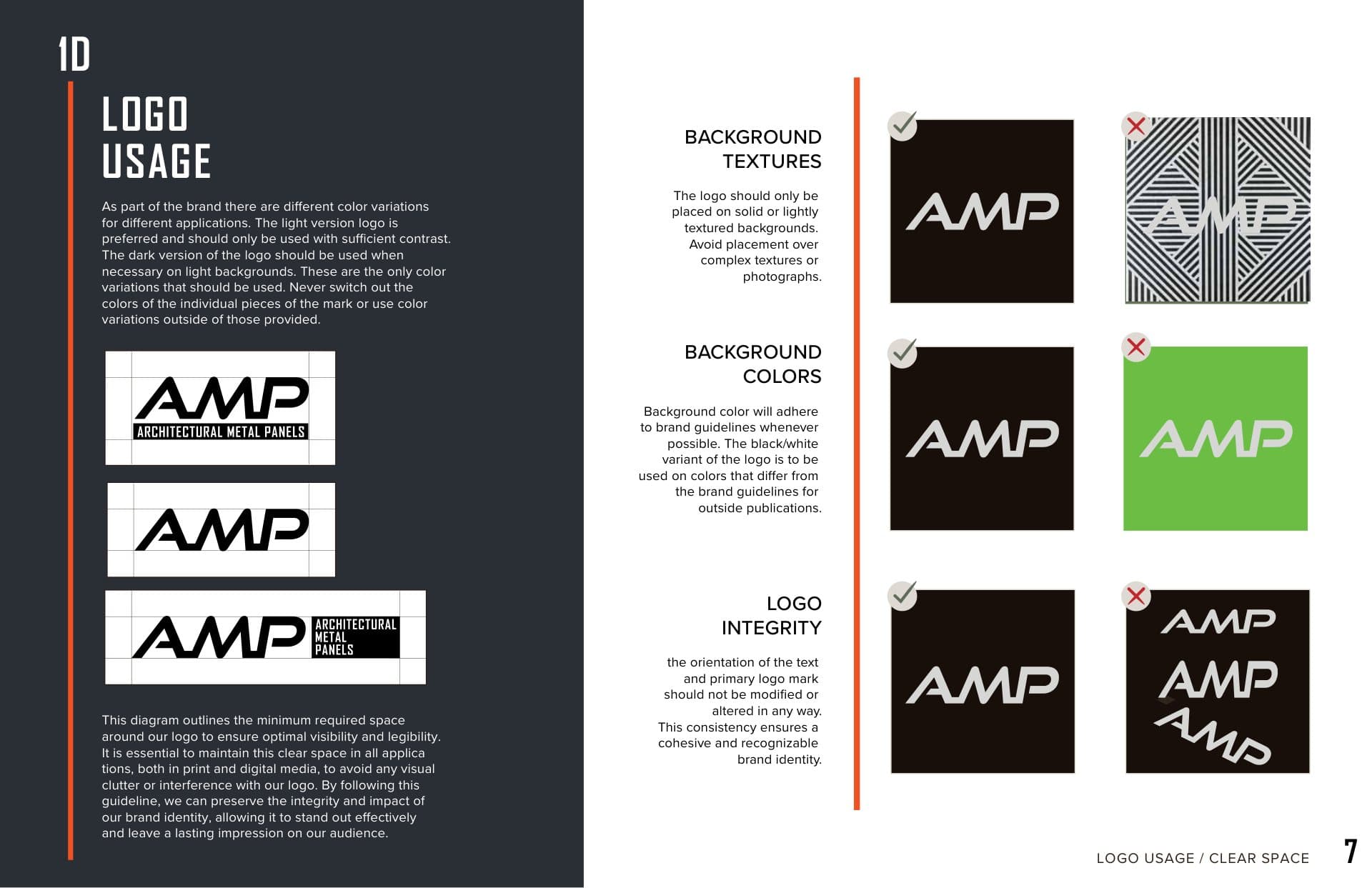 AMP logo usage and clear space