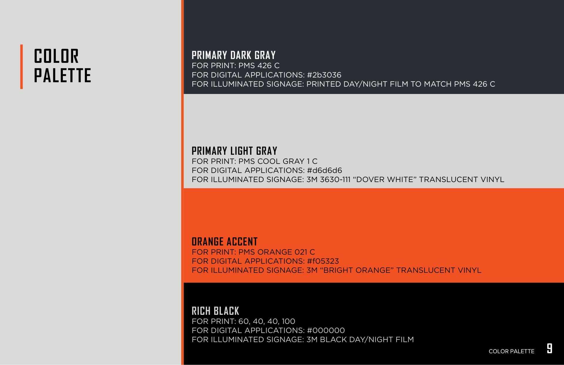 The AMP color palette