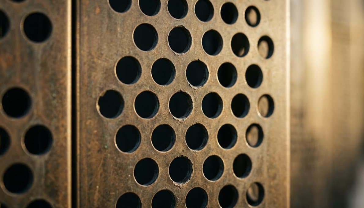 Brand imagery: perforated metal up close