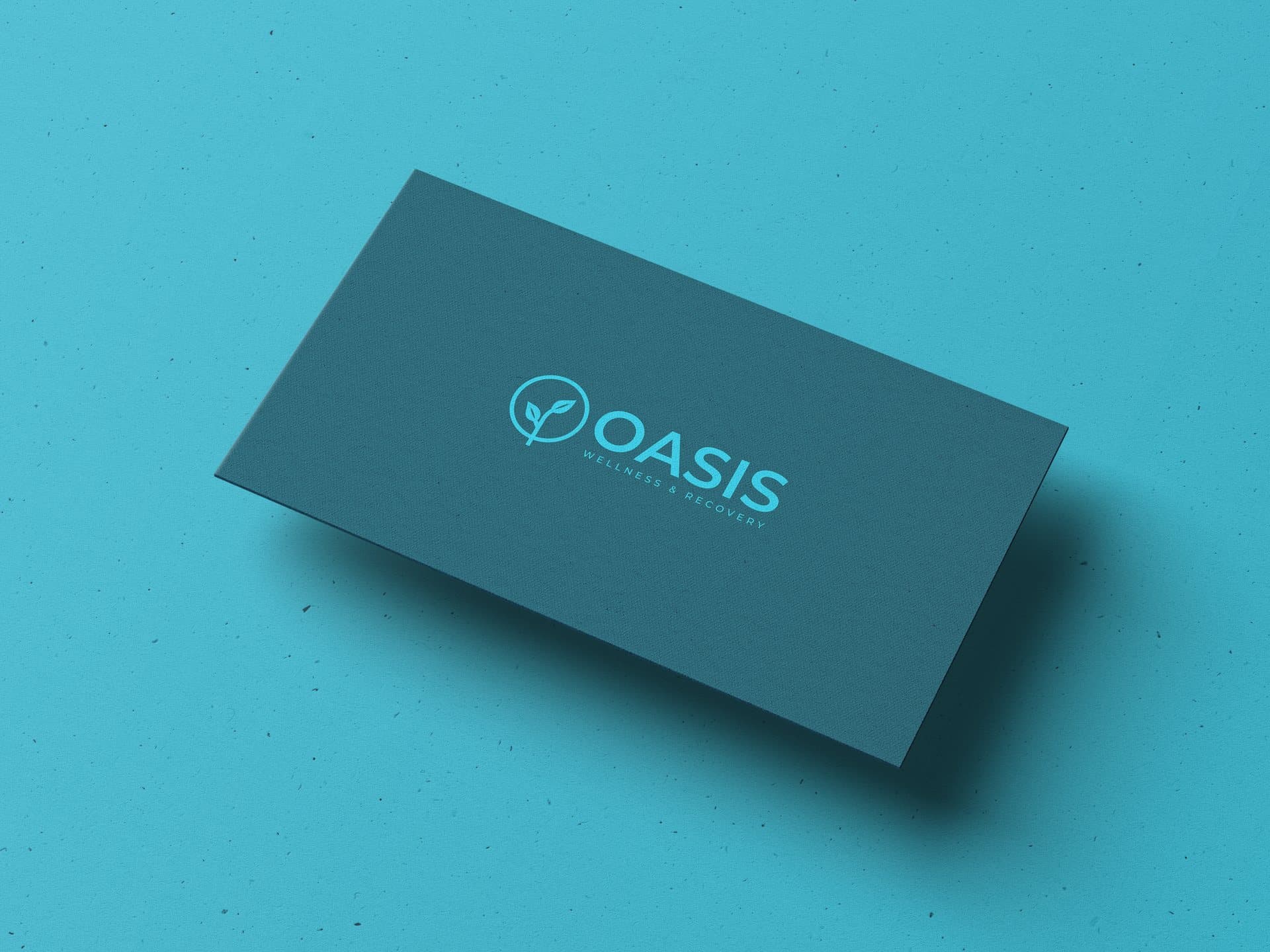 An Oasis business card mockup