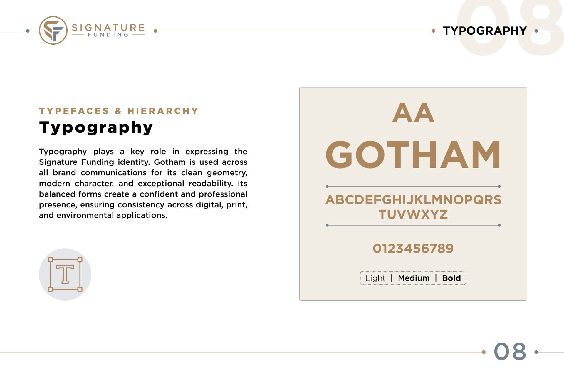 The Signature Funding brand guide: typography