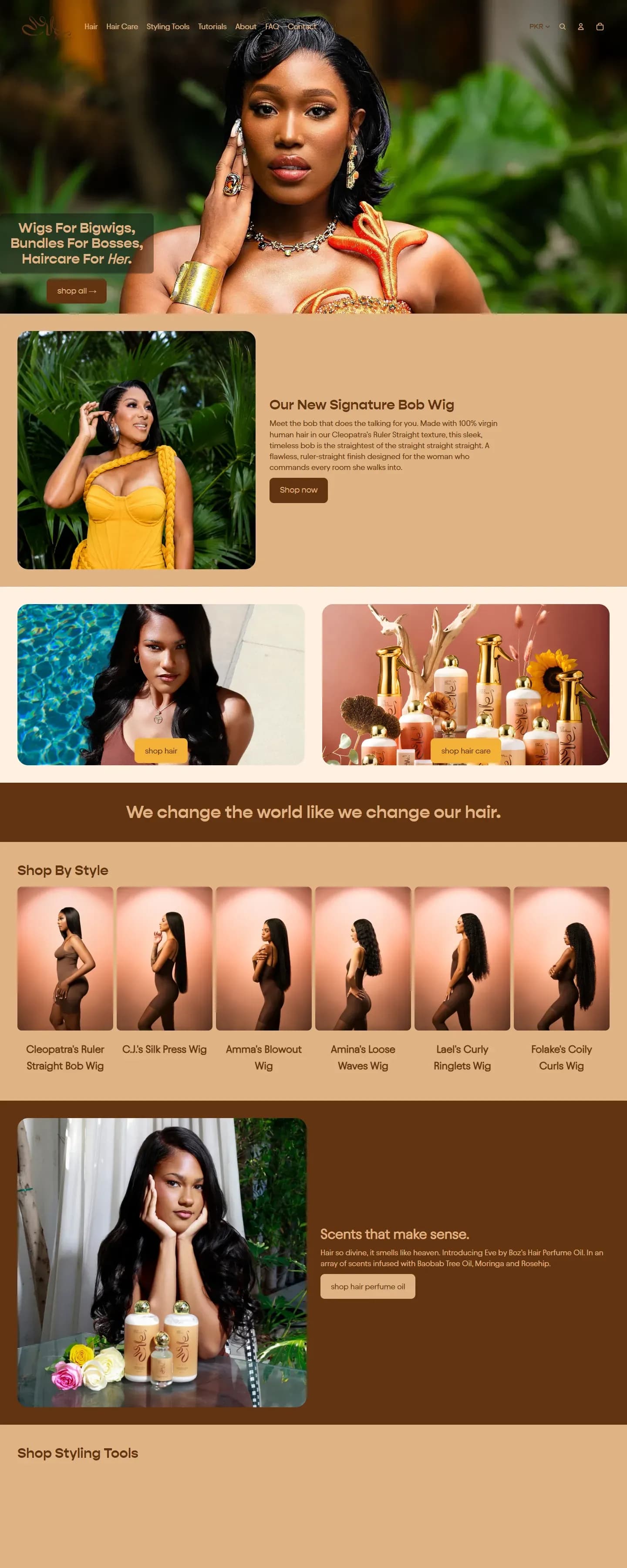The Eve by Boz website on a desktop screen