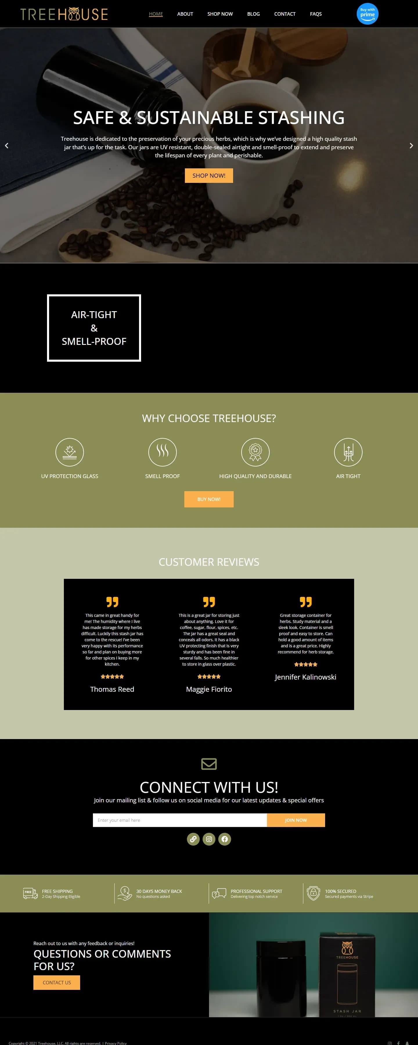 The Tree House website on a desktop screen