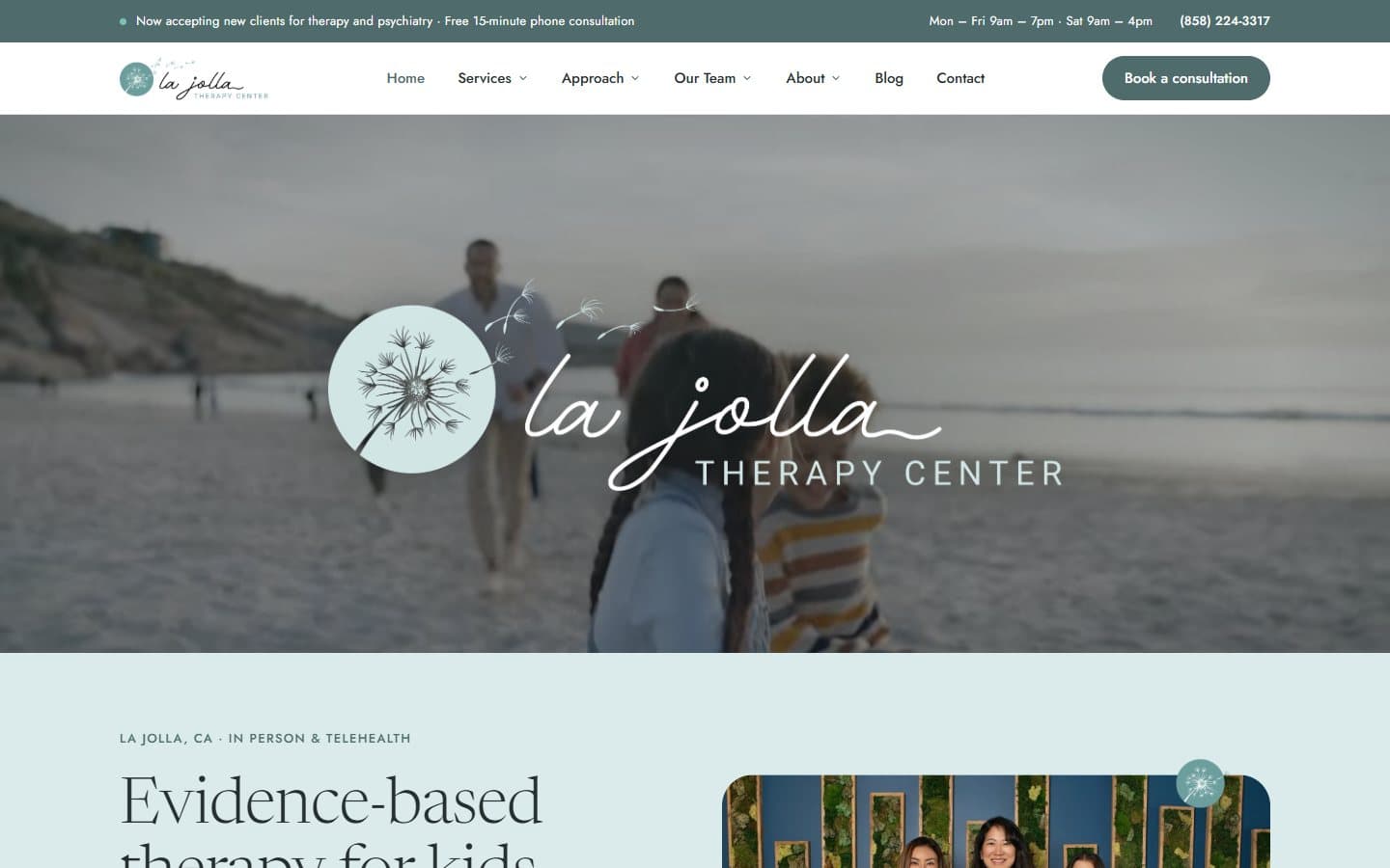 La Jolla Therapy Center website