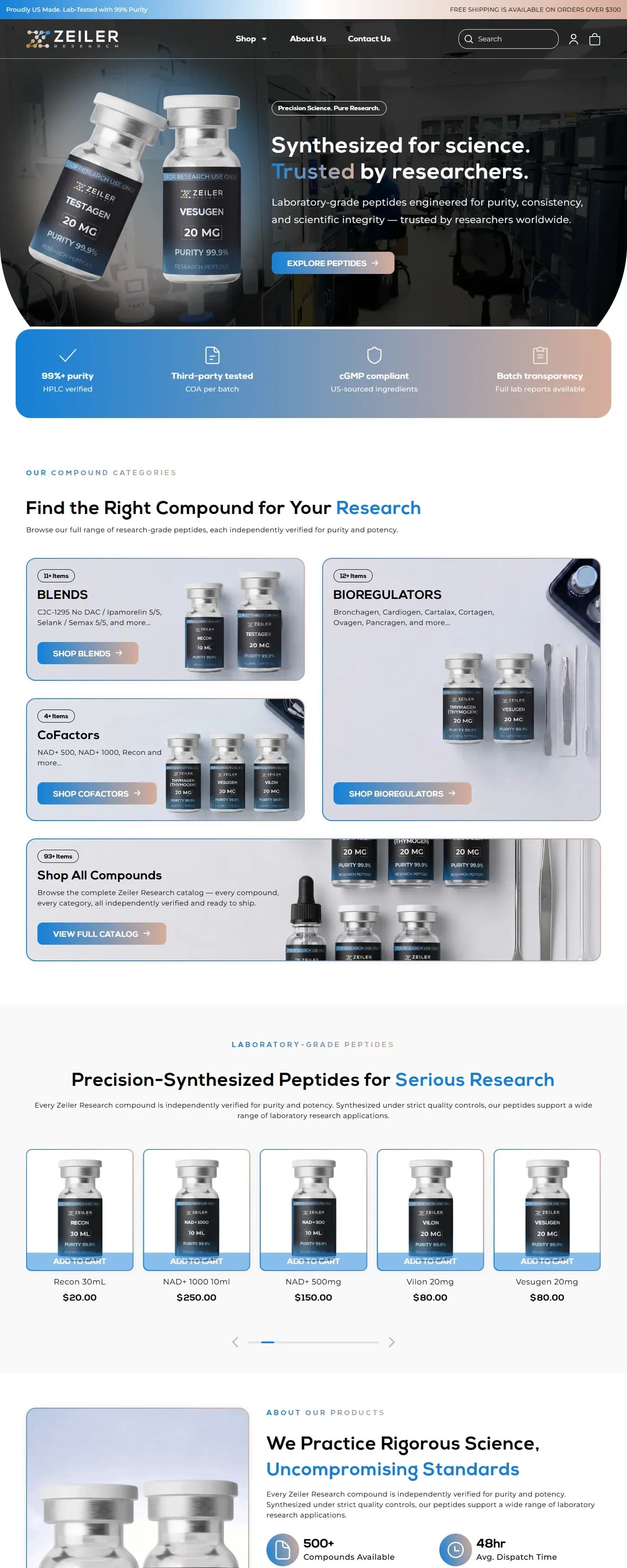 The Zeiler Research website on a desktop screen