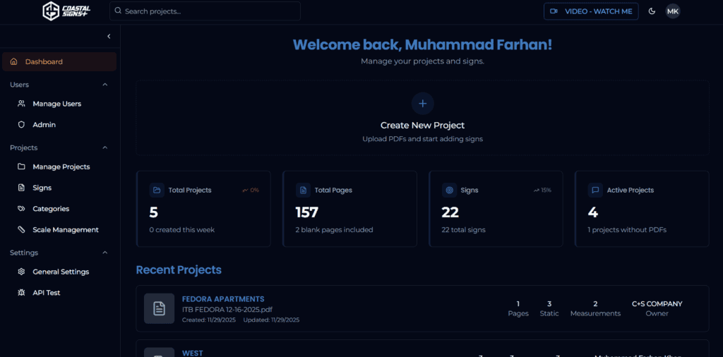 Placing sign traces on a project PDF in SignFlow