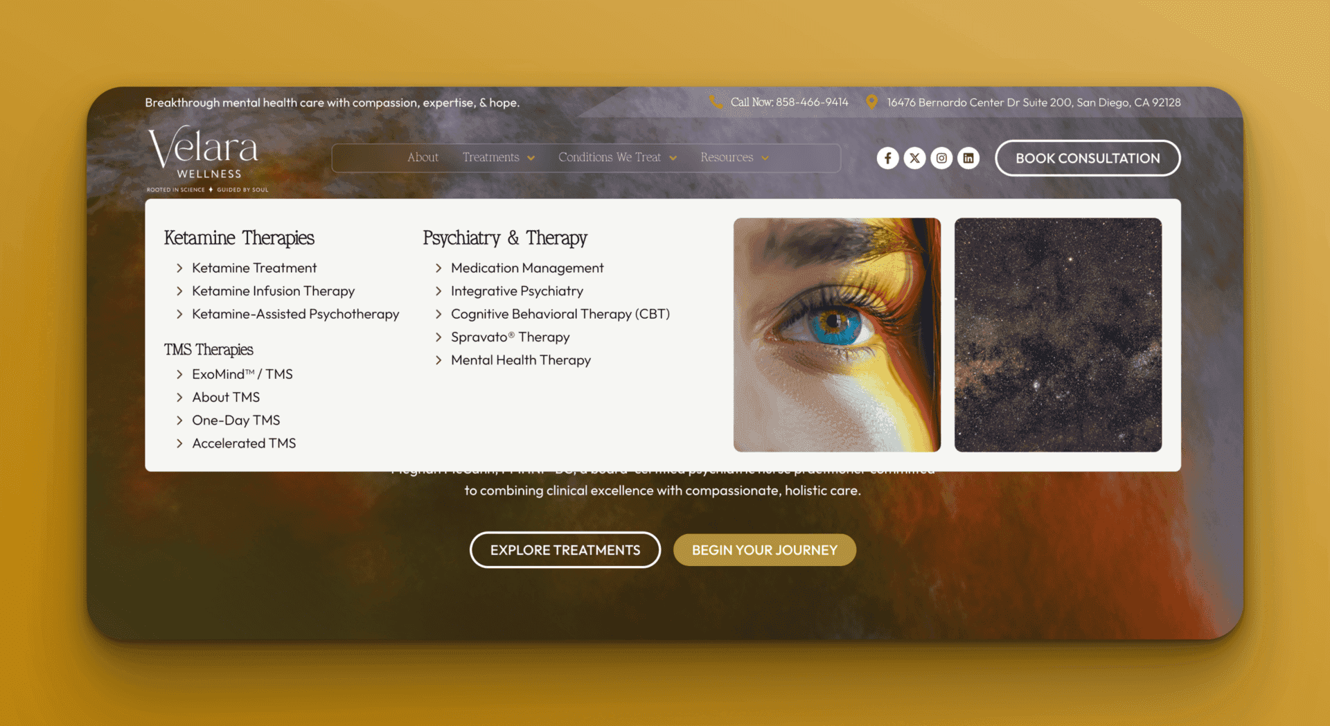 A Velara Wellness services section