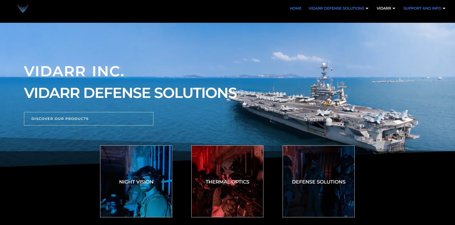 The ViDARR website before the redesign